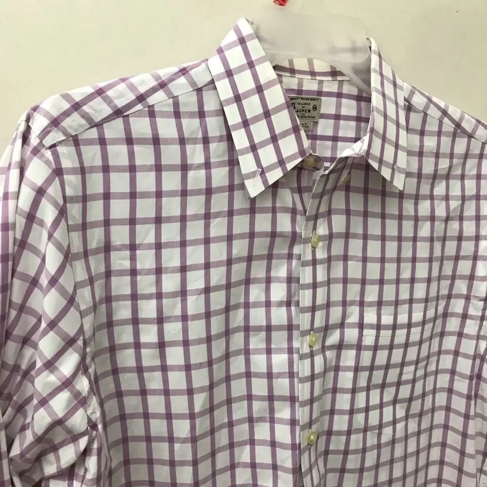 J Crew Windowpane Plaid Purple Button Down Shirt